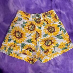 American Apparel iconic sunflower high waisted shorts